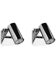 Set of 2 Spotlight Lamps ROSETTA Adjustable Metal Silver_771988