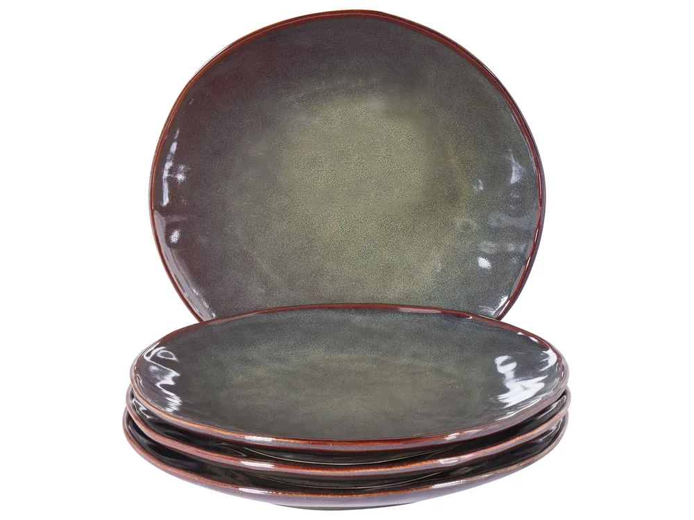 Juypal diner Borden set - 12x - zwart - kunststof - D26 cm