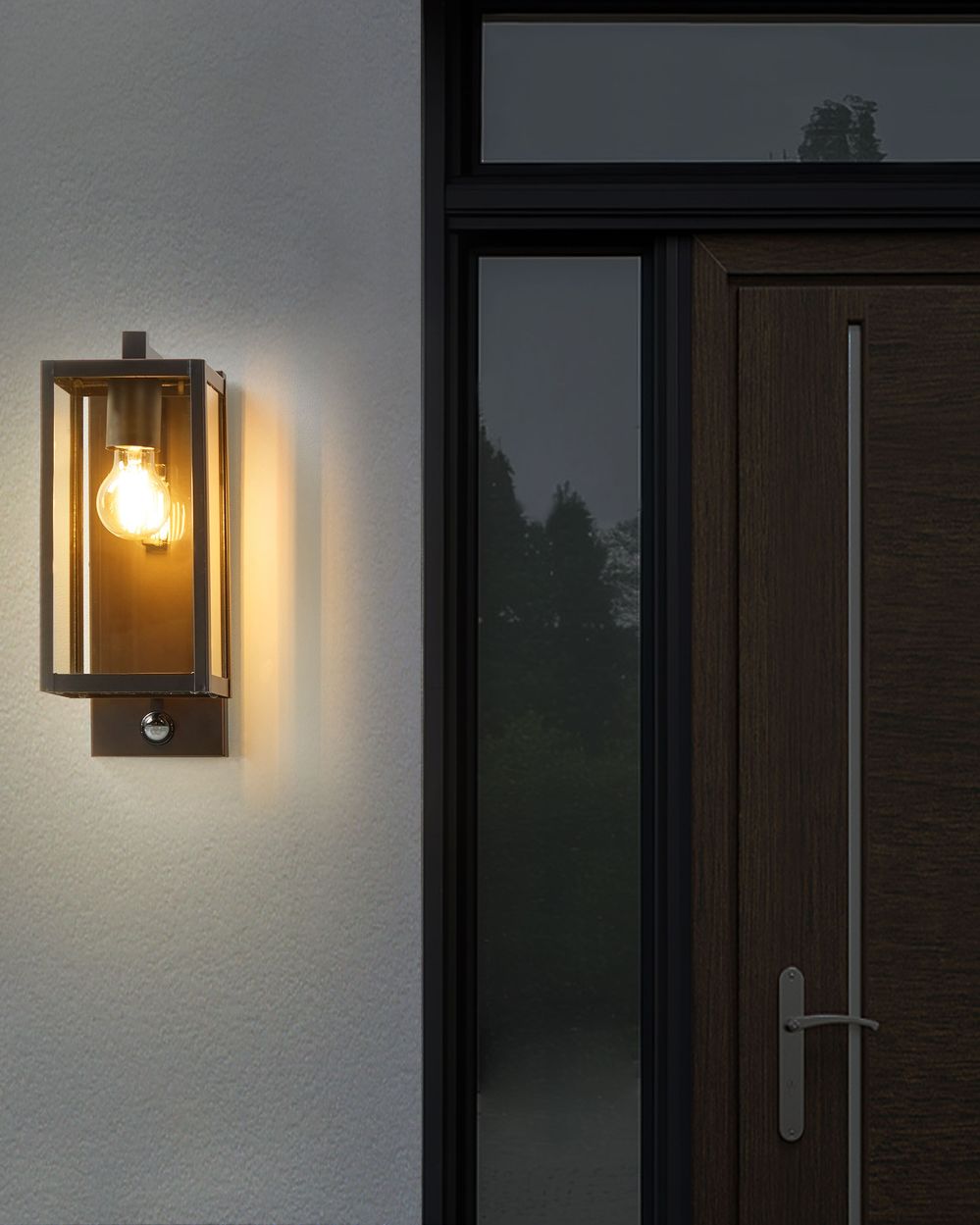 Outdoor Wall Light MEGGET with Motion Sensor Black