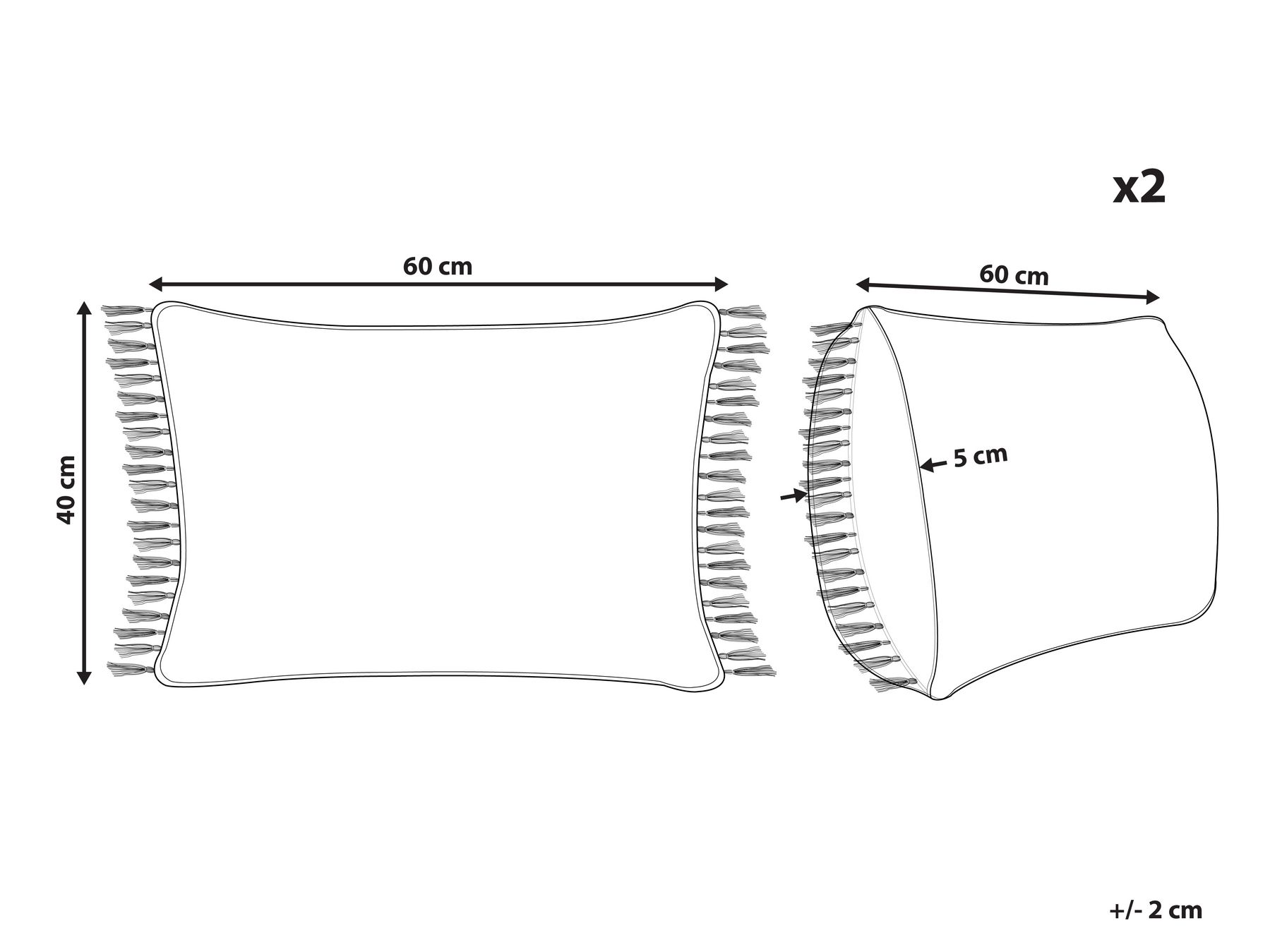 Set of 2 Cotton Cushions 40 x 60 cm Orange TANSY _936115
