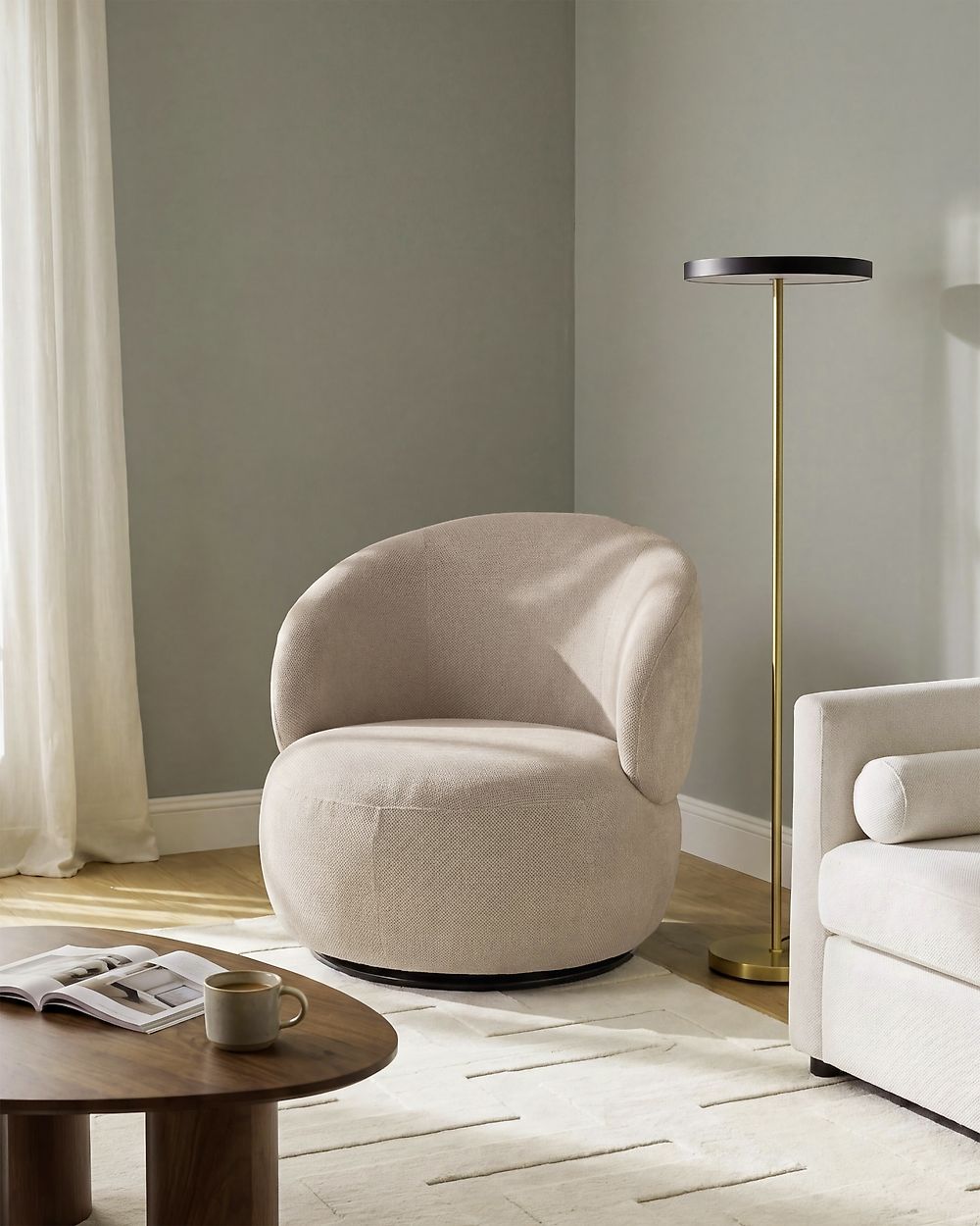 Fauteuil pivotant VAMMALA Taupe