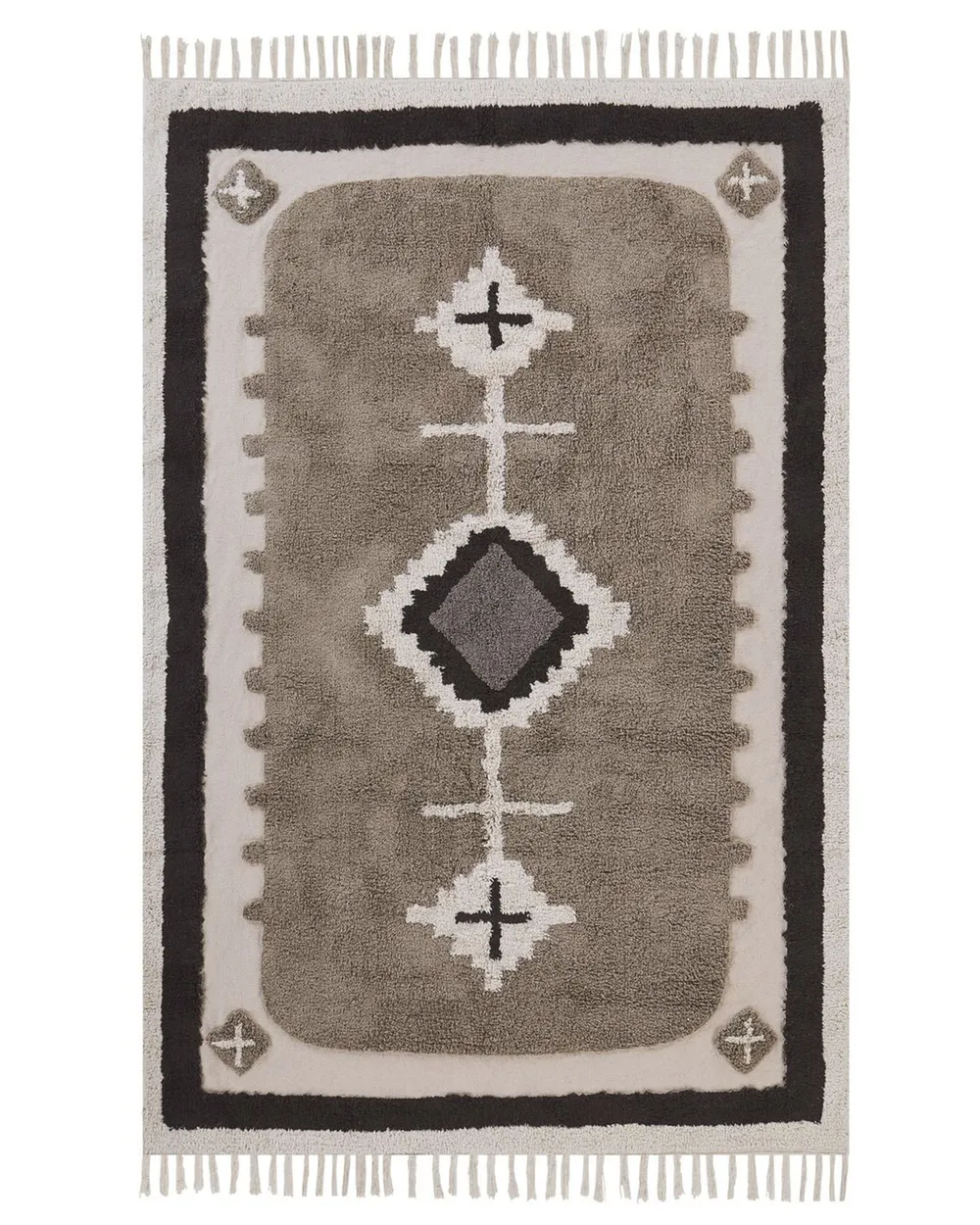 Tappeto cotone beige e nero GEYVE Varie Dimensioni