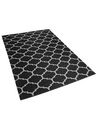 Tapis d'extérieur rectangulaire réversible noir et blanc 160 x 230 ALADANA_733699