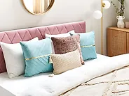 Set di 2 cuscini CONEFLOWER 45 x 45 cm Azzurro A strisce_1180150