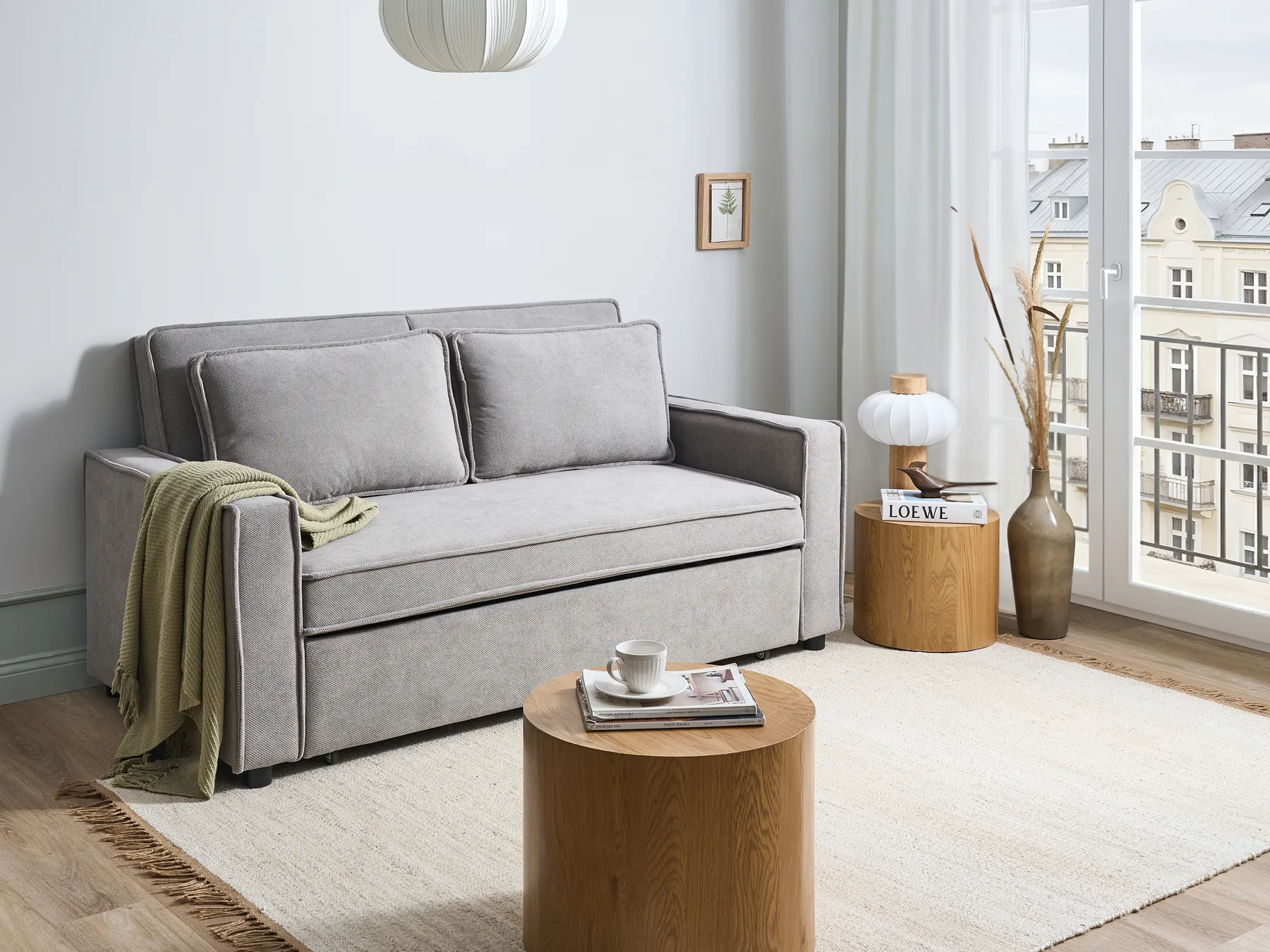 Sofa Bed UTTELA Fabric Grey_1030113