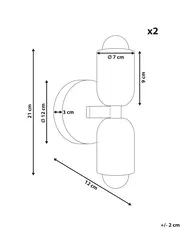 Set di 2 lampade da parete TOPI Metallo Bianco sporco_987486