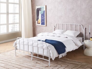 Metal EU Double Size Bed White MAURESSAC