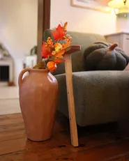 Wazon dekoracyjny TAIPING 46 cm Ceramika Ciemnobeżowy_945738