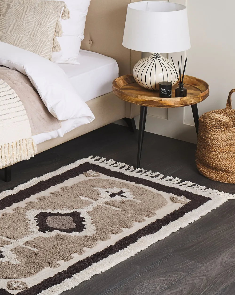 Rug GEYVE Beige 80 x 150 cm Cotton