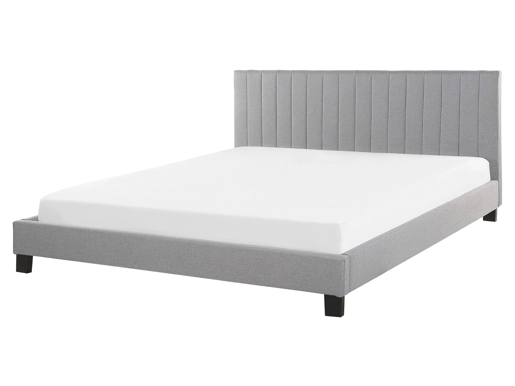 Bett mit Lattenrost Stoff POITIERS 160 x 200 cm Hellgrau_793271