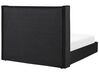 Velvet EU Super King Size Ottoman Bed Black LUBBON_833845