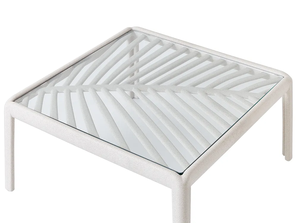 Garden Coffee Table FERRETTI 69 cm 69 cm Light Beige_931429