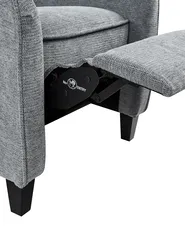 Recliner Chair ROYSTON with Footrest Fabric Grey_884466
