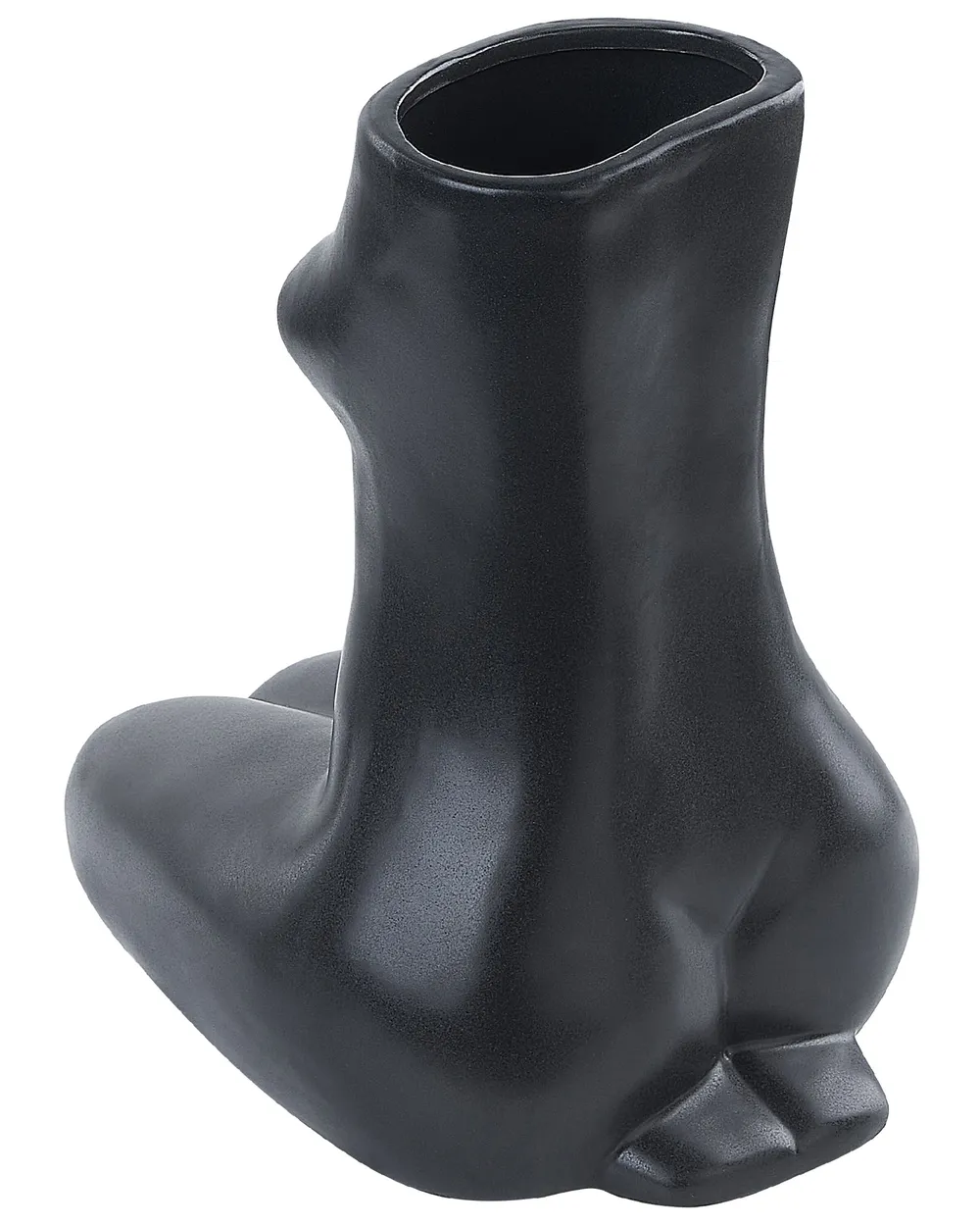 Wazon na kwiaty PYRGOS 22 cm Ceramika Czarny_845105
