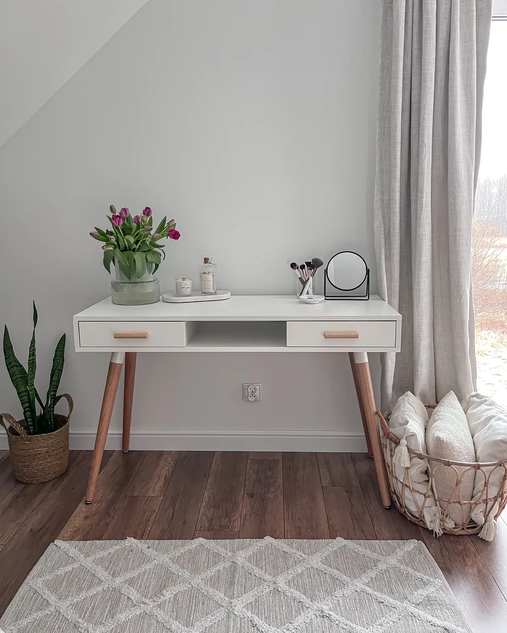 Home Office Desk FRISCO 120 cm 50 cm with Storage White_860443