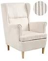 Sillón orejero ABSON Pana Beige claro