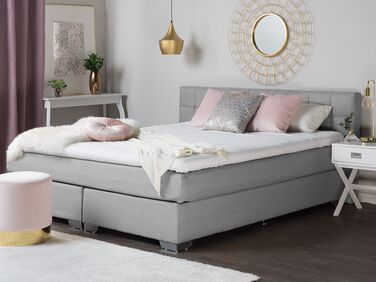 Fabric EU Double Divan Bed Grey ADMIRAL