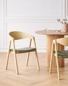 Set of 2 Dining Chairs Light Wood and Green YUBA_934235