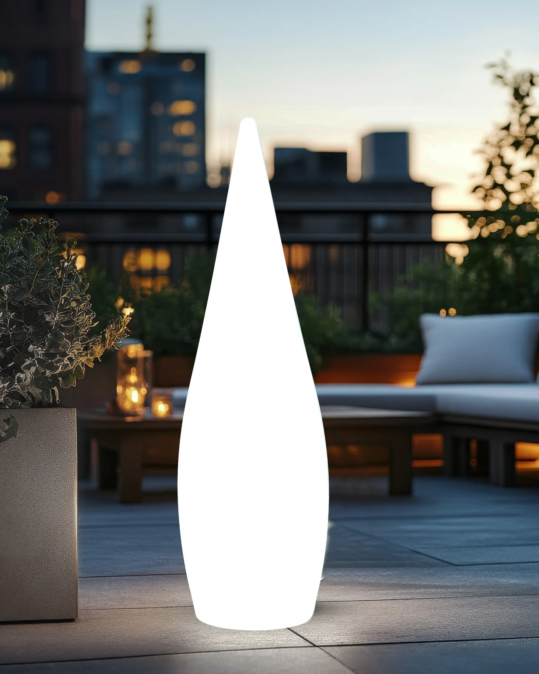 Outdoor LED Floor Lamp VULETAS with Remote White_959658