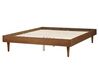 Dřevěná postel s LED světlem 160 x 200 cm světlé dřevo TOUCY_909705