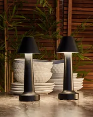 Set of 2 Wireless LED Table Lamp JOANES with Dimmer Metal Black_940398