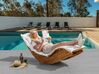 Acacia Wood Garden Sun Lounger Light with Cushion Off-White BRESCIA II_934479