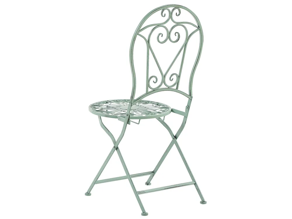 Bistro Set Folding TRENTO Metal Light Green_774538