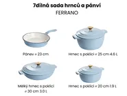 7dílná sada litinového nádobí FERRANO Světle modrá_1073735