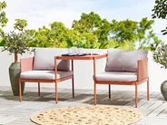 Garden Lounge Set with Table 2 Seater TERRACINA Metal Orange_826662