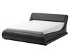 Černá kožená postel s úložištěm 160x200 cm AVIGNON_689702