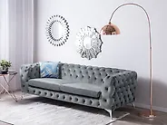 Sofa 3 Seater SOTRA Velvet Grey_1186481