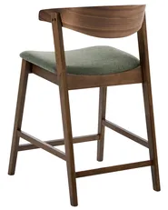 Set of 2 Bar Chairs LILLY Dark Green/ Brown_1060263