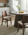 Set of 2 Dining Chairs ABEE Brown/ Light Beige