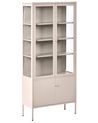 Vitrine mit Glastüren OXTED 80 cm Metall Beige