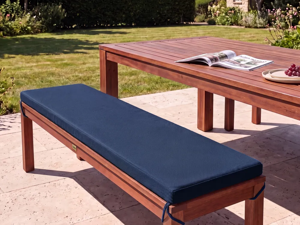 Bench Seat Pad Cushion TUSCANIA 157 x 34 cm Blue