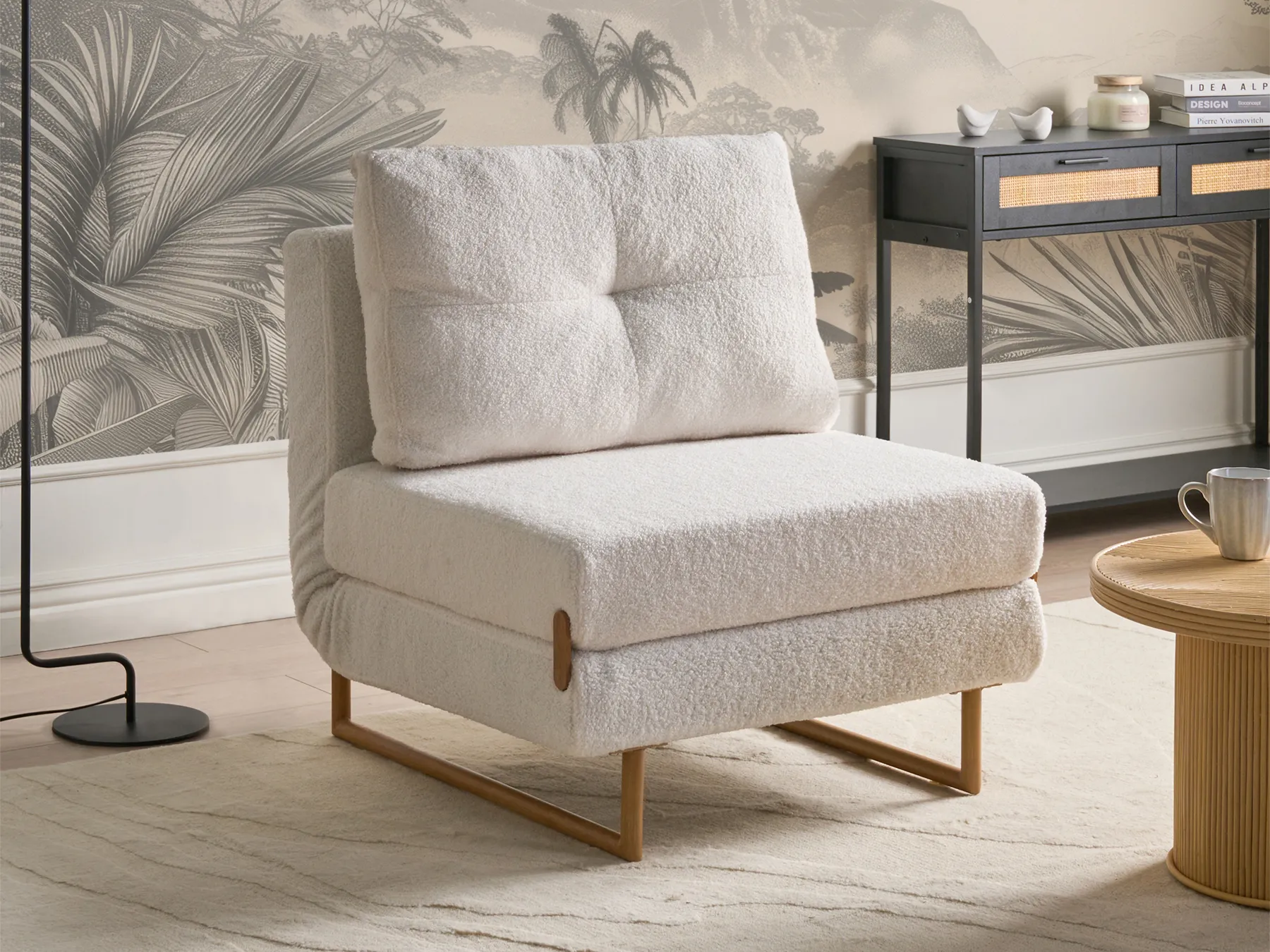 Single Sofa Bed JERSLEV Boucle Off-White_1010122
