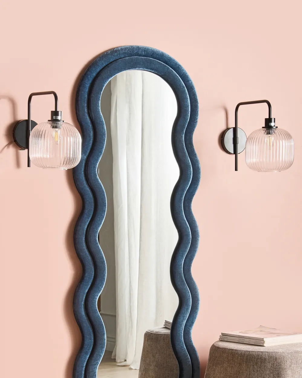 Set of 2 Wall Lamps COMAPALA Metal Black_1037640