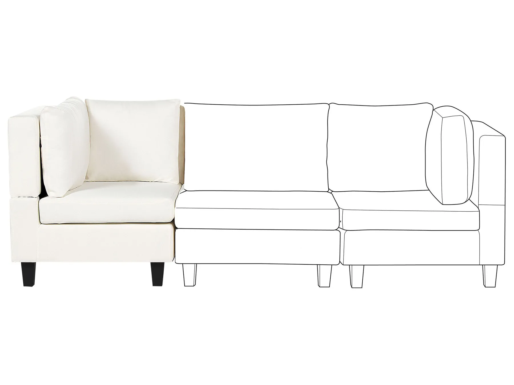Modulo Angolare UNSTAD Tessuto Bianco sporco_893376