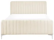 Bed Velvet LUNAN 140 x 200 cm (EU Double) Light Beige_929256