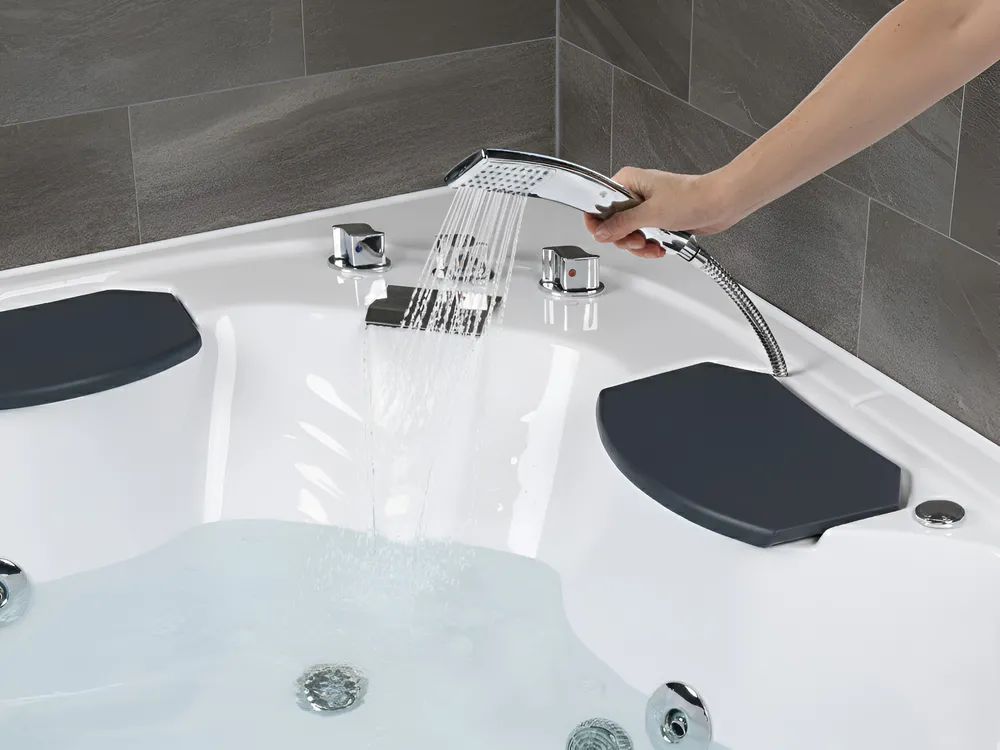 Corner Hot Tub with LED CUYABENO 2110 x 1500 mm White_1033720