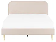 Bed Velvet FLAYAT 160 x 200 cm (EU King Size) Light Beige_834184
