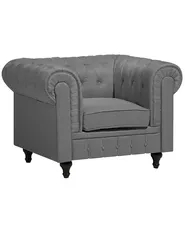 Armchair CHESTERFIELD Fabric Light Grey_710735