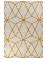 Teppich Baumwolle cremeweiss / gelb 160 x 230 cm geometrisches Muster Shaggy MARAND_842993