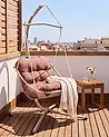 Hanging Chair with Stand ALGHERO Metal Brown