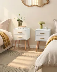 Set of 2 Bedside Tables ALABAMA White_1060621
