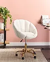 Desk Chair ANNABELLE Boucle White
