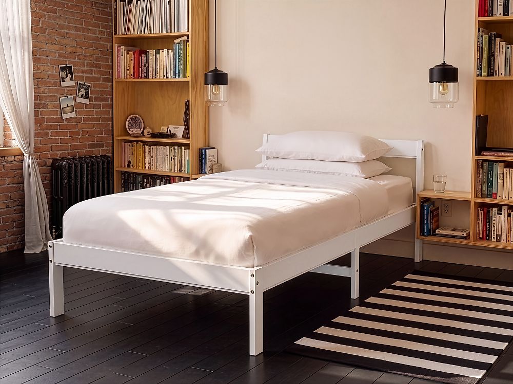 Letto Legno di pino MADONE 90 x 200 cm Bianco