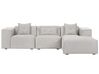 Left Hand Fabric Corner Sofa Light Beige DOLVA_871830