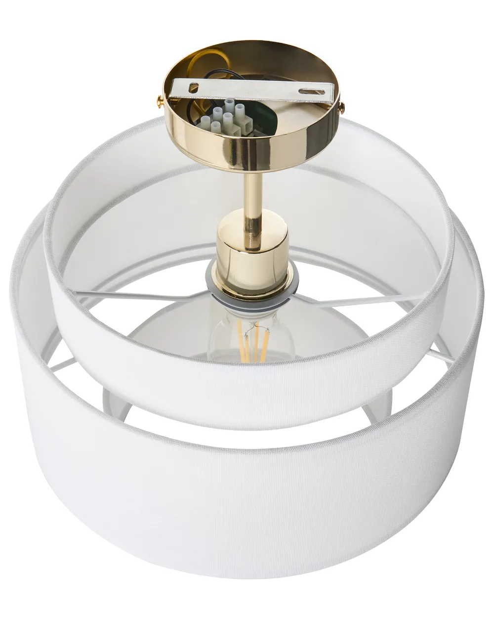 Lampadario LUKAGO Lino Bianco sporco_1053754