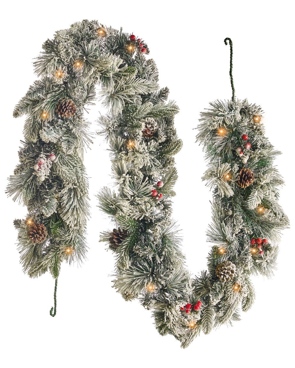 Weihnachtsgirlande Schnee bedeckt LED WHITEHORN 180 cm Weiss
